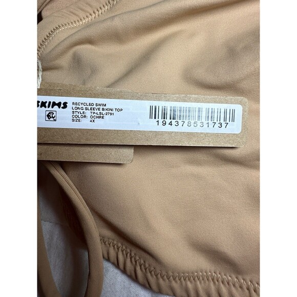 SKIMS Recycled Swim Long Sleeve‎ Bikini Top Ochre Women's SIZE 4X NWT - Picture 4 of 8